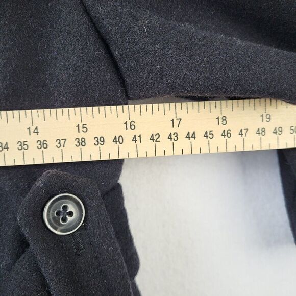 Gap Wool Blend Peacoat Women's M Black Belted 3/4 Sleeve Sailor Retro Button - Picture 14 of 16